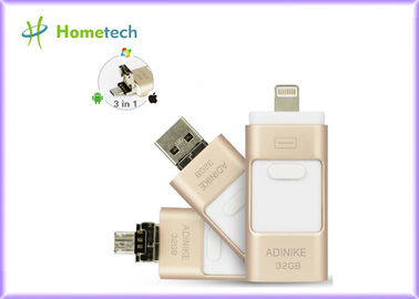IPhone/PCの1年の保証のための金OTGの電話金属32GB USBの記憶棒