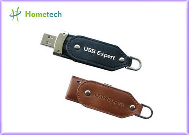 黒い革 USB のフラッシュ ディスク 16GB/仕事のための革ペン ドライブ