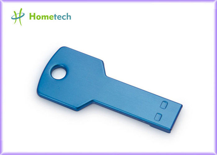 青/緑の金属のキーは USB のフラッシュのドライブによってカスタマイズされたロゴを形づけました