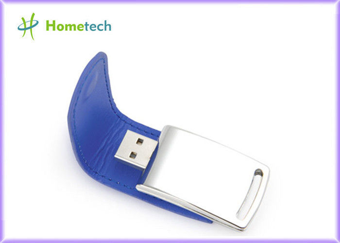 セリウムの昇進プロダクトのための青い Eco の革 USB のフラッシュ ディスク 4GB