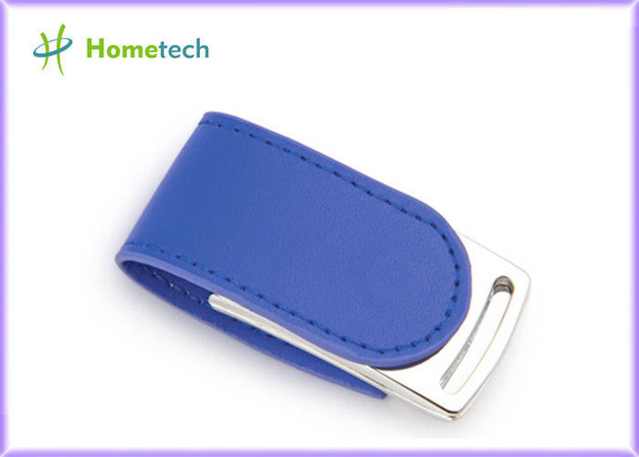 セリウムの昇進プロダクトのための青い Eco の革 USB のフラッシュ ディスク 4GB