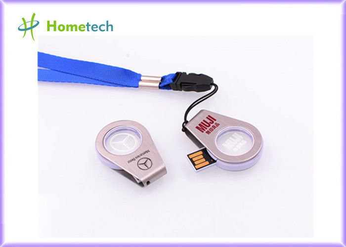 USBのLEDライトとの軽いアクリルの小型サイズの金属/アクリルの旋回装置USBのフラッシュ ドライブ レコーダー サポートUSB 2.0を回す360°