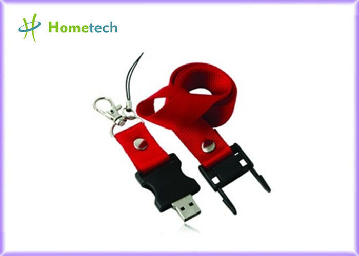印刷される赤いプラスチック締縄 USB のフラッシュ 128mb 習慣を USB 2.0 は運転します