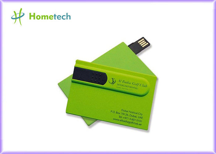 緑のクレジット カード USB 2.0 の記憶装置、注文の親指ドライブ