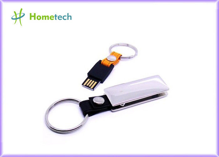 キー ホルダー 8GB USB 2.0 の黒い革 USB のフラッシュ ディスク記憶棒