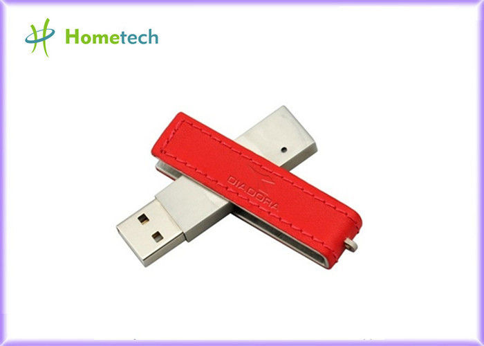 高速の赤い長方形の革 USB のフラッシュのディスク ファイルの移動