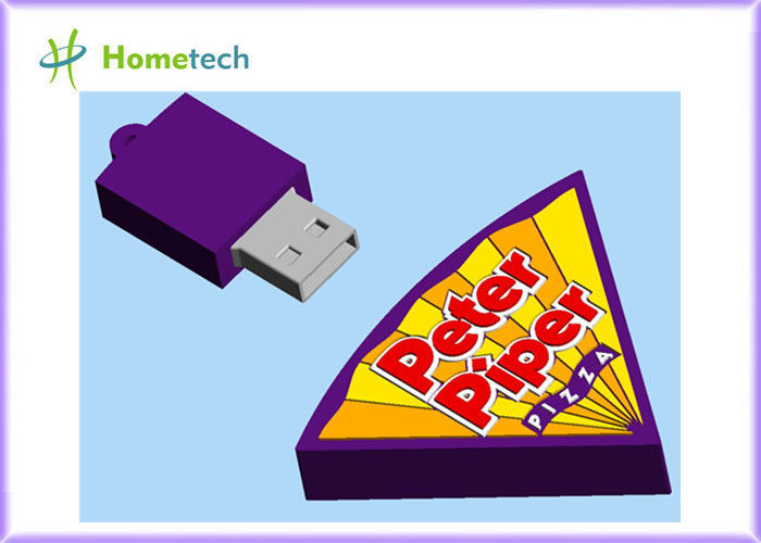 4GB ピザは USB のフラッシュ ドライブ、2GB 柔らかいゴム製漫画 USB の記憶キーをカスタマイズしました