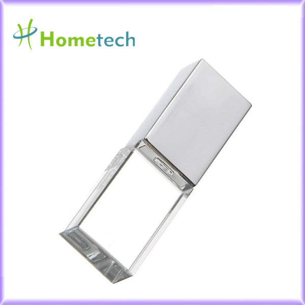 注文の団体のギフト ガラスusbの棒pendrive USB 2.0 3.0水晶LED 64GBのフラッシュ・メモリの棒
