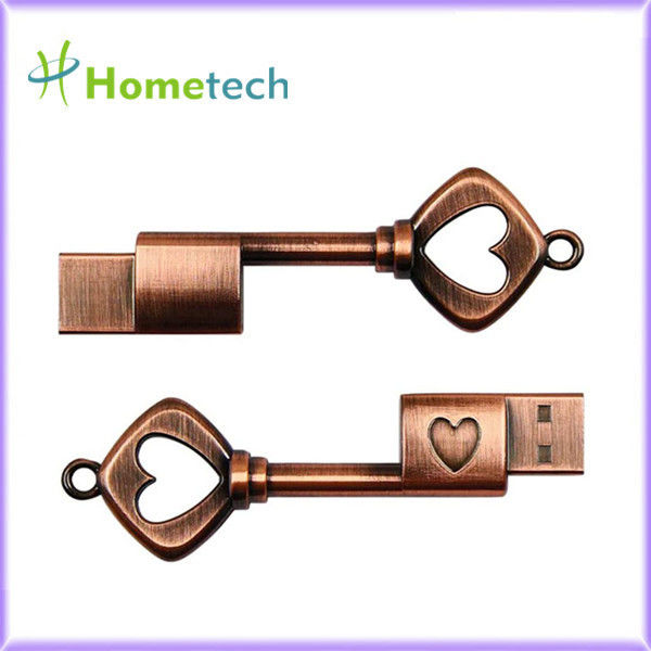 青銅色の真鍮USB 2.0の金属の中心のキーは16GB抜け目がないドライブ ペン ドライブ記憶棒USBのフラッシュ ディスク親指ドライブを形づける
