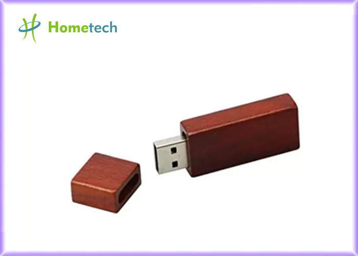 長方形赤い木USB 3.0 16GB高速抜け目がないドライブ