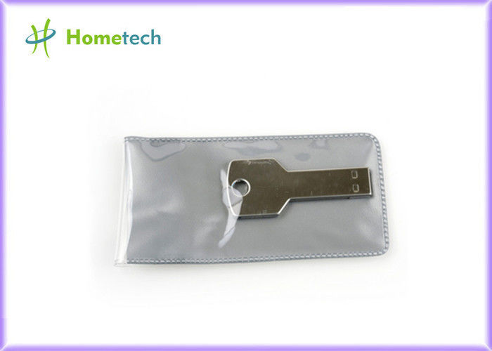 銀製の金属キーによって形づけられる USB のフラッシュ ドライブ、防水メモリー チップのキー