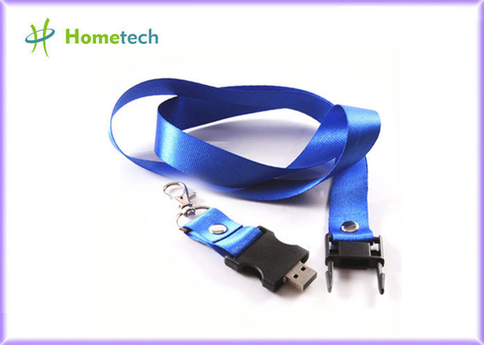 青い締縄USBの棒16gbを広告することはエンジニア/デザイナーのためのフラッシュ・メモリ ドライブをカスタマイズしました