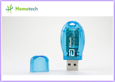 昇進の青い色の透明なプラスチック USB のフラッシュは、USB の棒運転します