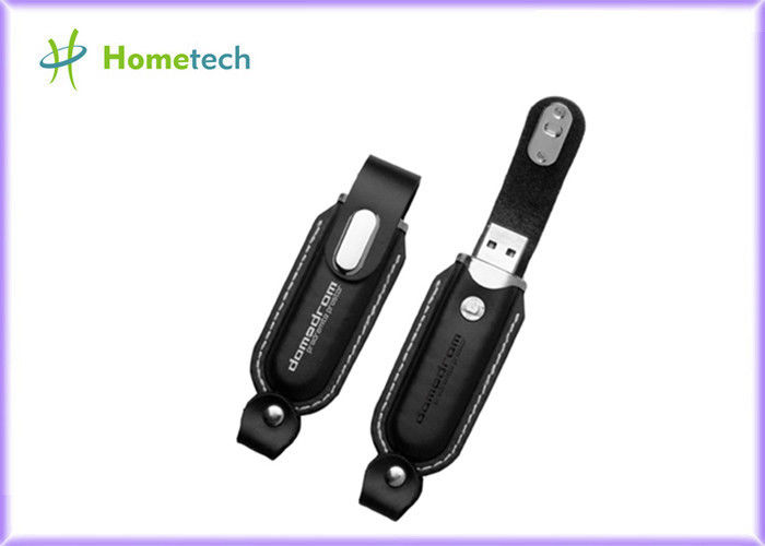 携帯用創造的な革 USB の棒/黒革 USB の記憶ディスク