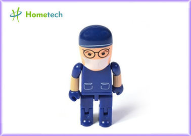 プラスチック ロボット マンガのキャラクタ USB の記憶装置/青い記憶棒