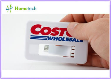 白い名刺 USB の記憶ディスク フル カラーのロゴ、実記憶域 4GB のクレジット カード USB 2.0