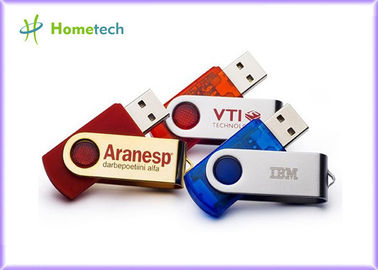 注文のロゴと刻まれる赤い旋回装置のねじれ USB は 128MB/1GB を付けます