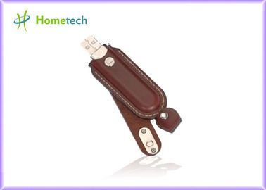 学生のための高容量のブラウンの革 USB のフラッシュ ディスク USB 2.0 16GB