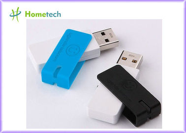 淡いブルーのプラスチックねじれ USB の棒、長方形 64GB Mac のフラッシュ ドライブ