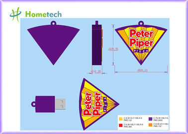 4GB ピザは USB のフラッシュ ドライブ、2GB 柔らかいゴム製漫画 USB の記憶キーをカスタマイズしました