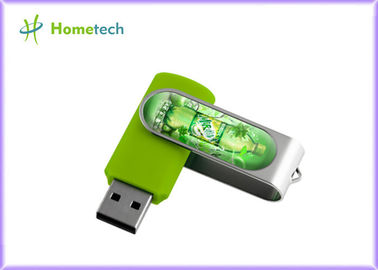 カスタマイズされた旋回装置 U ディスク、アルミニウム装甲/ライト LED が付いているねじれ USB の棒は paypal 1 つを- 64GB 受け入れます