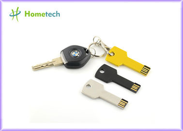 銀製の金属キーによって形づけられる USB のフラッシュ ドライブ、防水メモリー チップのキー
